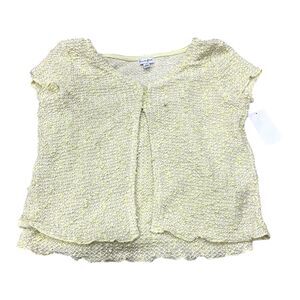 Love Fire Yellow Knit Tank and Cardigan Set Girl L